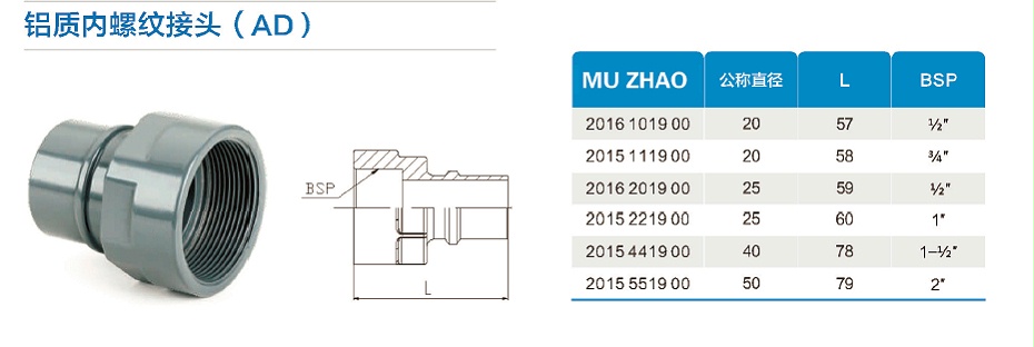 鋁質(zhì)內(nèi)螺紋接頭